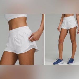 light grey/white lululemon hotty hot shorts 2.5” size 6